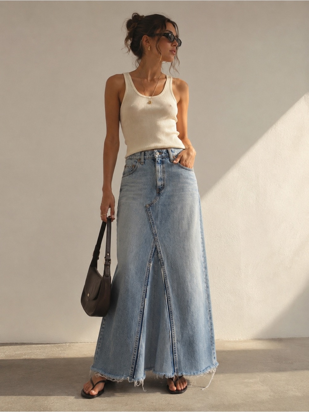 Reworked Levi’s 542 Made in Canada Denim Maxi Skirt | 29